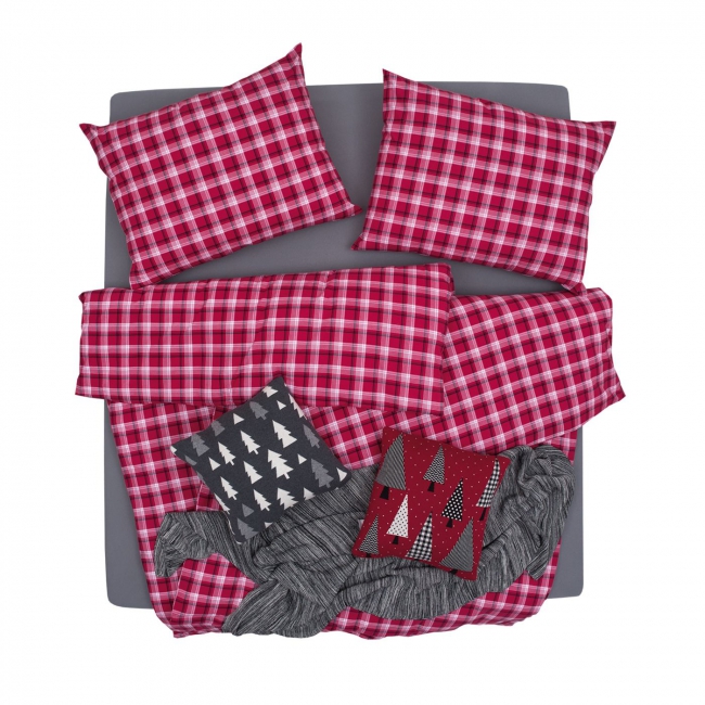 [Obliečky FLANEL káro červená]